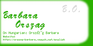 barbara orszag business card